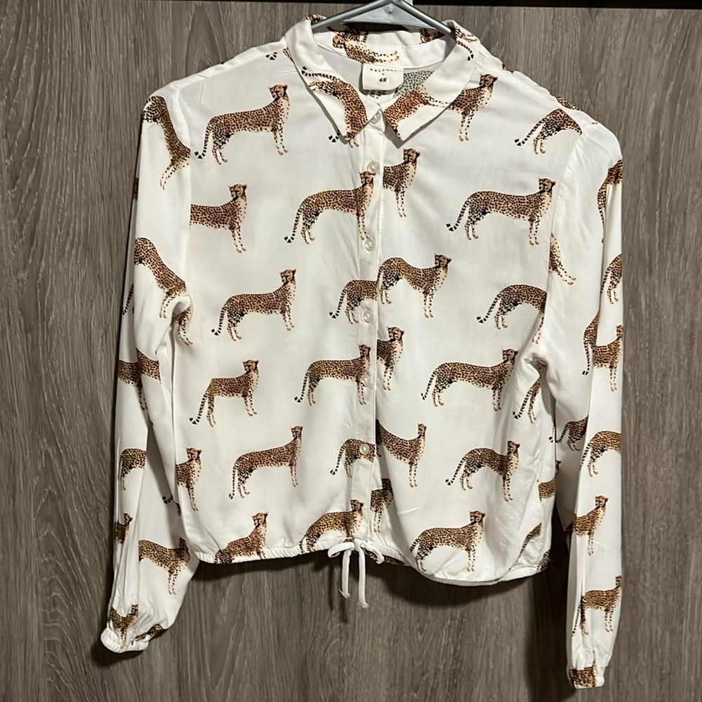 Kelzuki x H&M Cheetah Print Blouse | 12-13Y Girls